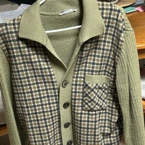 Plaid Button-Up Cardigan